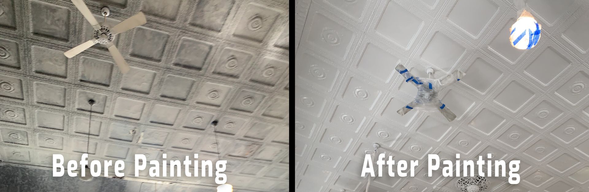 Before and After Tin Ceiling kom
